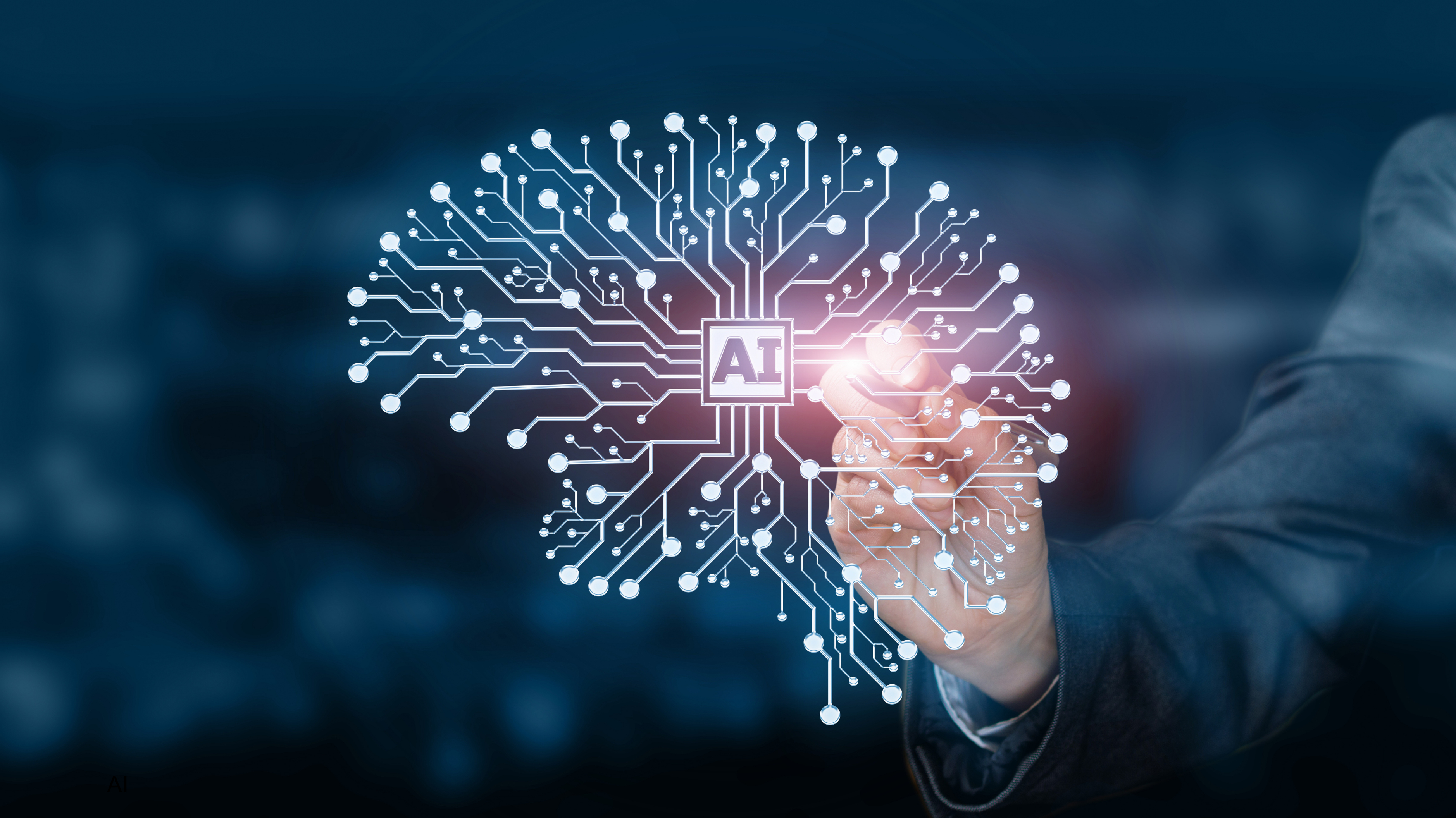 Market Views 2Q25. AI tech chip pattern in the shape of a brain